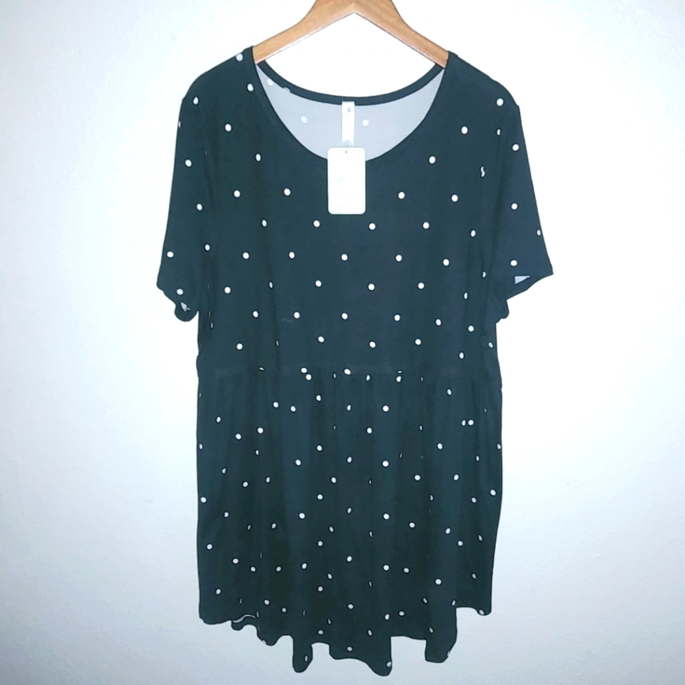 Paisley Grace 3X T-Shirt Polka Dots Tunic Top Plus
